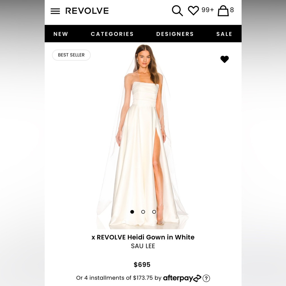 x REVOLVE Heidi Gown in White Sau Lee wedding dress